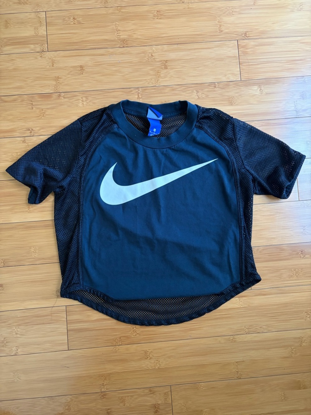 Nike Black Mesh Logo Crop Top